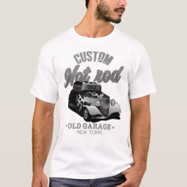 hot rod custom auto old garage new york by hips t-shirt