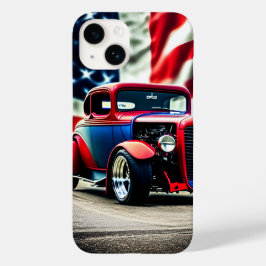 Hot Rod en Amerikaanse vlag Case-Mate iPhone 14 Hoesje