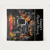 Hot Rod-feestvuur Huwelijksachtergrond Wandkleed (Voorkant (horizontaal))