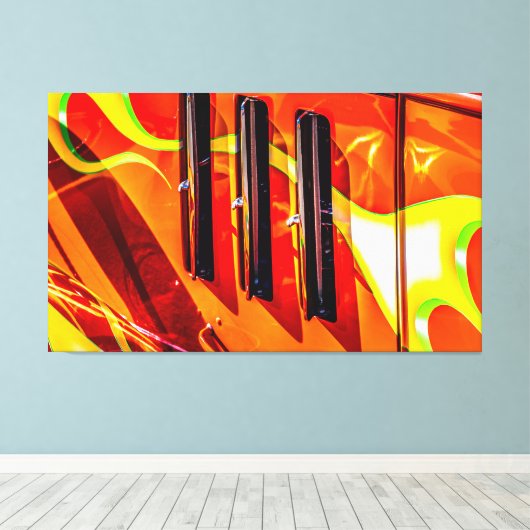 Hot Rod Flames Canvas Afdruk (Insitu (Houten vloer))