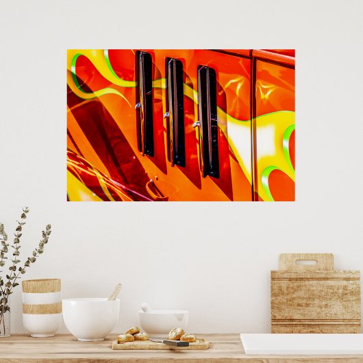Hot Rod Flames Poster (Keuken)