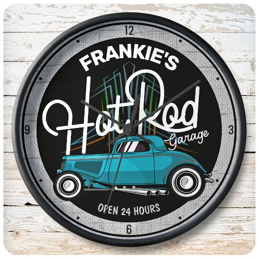 Hot Rod Garage AANGEPASTE NAAM Deluxe Pinstripes A Grote Klok