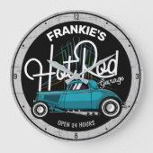 Hot Rod Garage AANGEPASTE NAAM Deluxe Pinstripes A Grote Klok (Voorkant)