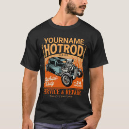 Hot Rod Garage - Aangepaste naam Mechanische winke T-shirt
