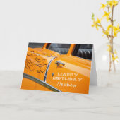 Hot rod, Gelukkige verjaardag neef. Kaart (Gele Bloem)
