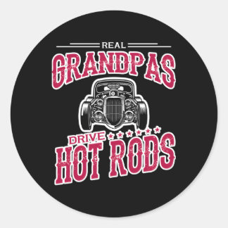 Hot Rod Opa Auto Vaders Dag Ronde Sticker