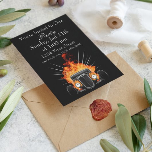 Hot Rod partij Front Uitzicht Kaart