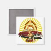 Hot Rod Pin Up Girl Magneet (Voorkant / Achterkant)