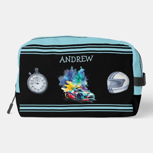 Hot Rod Race Auto - Gepersonaliseerd Toilettasje (Achterkant)