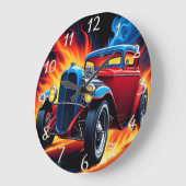 Hot rod racen bij zonsondergang grote klok (Hoek)