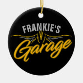 Hot-rod Retro Neon Pinstripes Biker Custom Garage Keramisch Ornament (Voorkant)