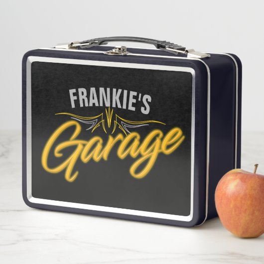 Hot-rod retro Neon Style Biker Custom Garage (In situ)