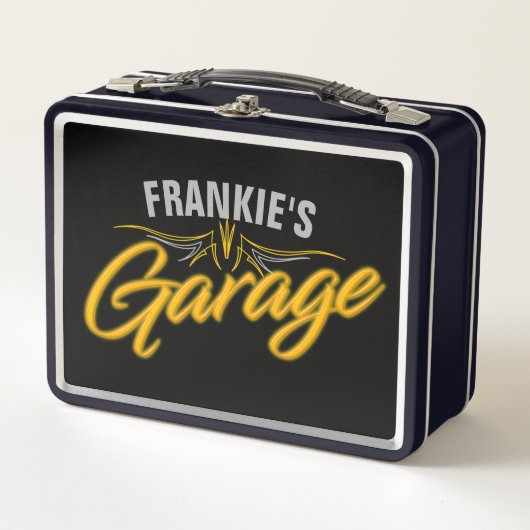 Hot-rod retro Neon Style Biker Custom Garage (Voorkant)