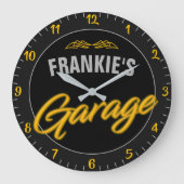 Hot-rod retro Neon Style Biker Custom Garage Grote Klok (Voorkant)