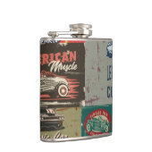 Hot Rod Roestvrij stalen kolf Heupfles (Rechts)