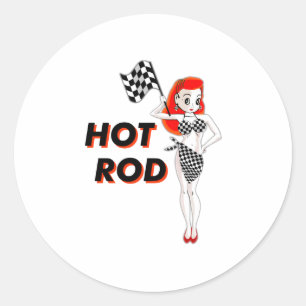 Hot Rod Ronde Sticker