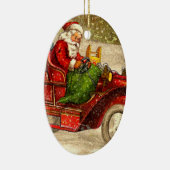 Hot Rod Santa Keramisch Ornament (Rechts)