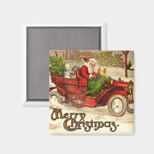 Hot Rod Santa Magneet (Voorkant / Achterkant)