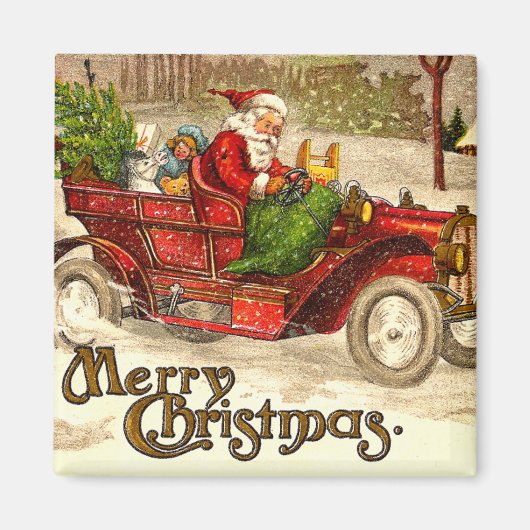 Hot Rod Santa Magneet (Voorkant)