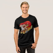 Hot Rod Santa Tri-Blend Shirt (Voorkant volledig)