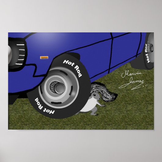 Hot Rod Squirrel. Poster (Voorkant)