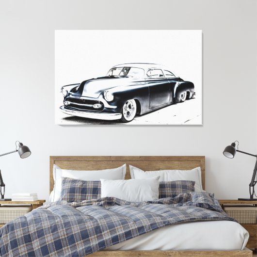 Hot Rod stretched canvas afdrukken (Insitu (Slaapkamer))