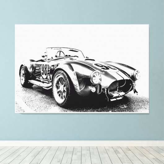 Hot Rod stretched canvas afdrukken (Insitu (Houten vloer))