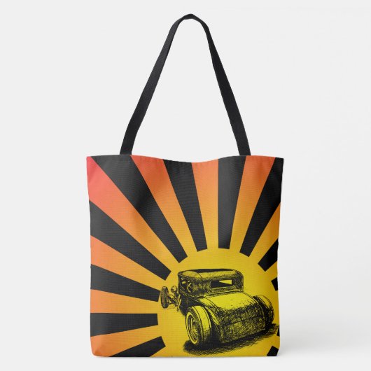 Hot Rod Sunset Canvas tas (Achterkant)