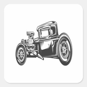Hot Rod Vierkante Sticker