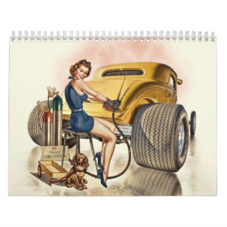 Hot-Rod Wall Calendar en Retro Pinups Kalender