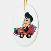 Hot Rodder Keramisch Ornament (Links)