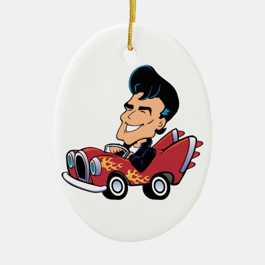 Hot Rodder Keramisch Ornament (Voorkant)