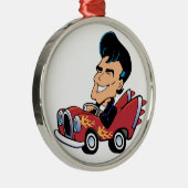 Hot Rodder Metalen Ornament (Rechts)