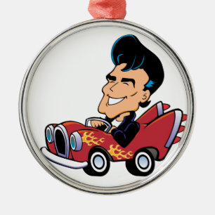 Hot Rodder Metalen Ornament