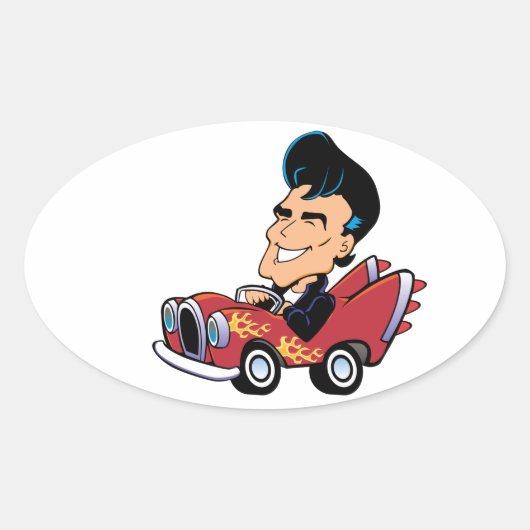 Hot Rodder Ovale Sticker (Voorkant)