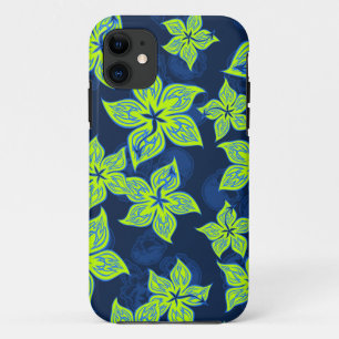 Hot Rodder Pinstriped Hibiscus en Skull Case-Mate iPhone Case