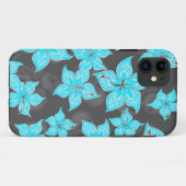 Hot Rodder Pinstriped Hibiscus en Skull Case-Mate iPhone Case (Achterkant (horizontaal))