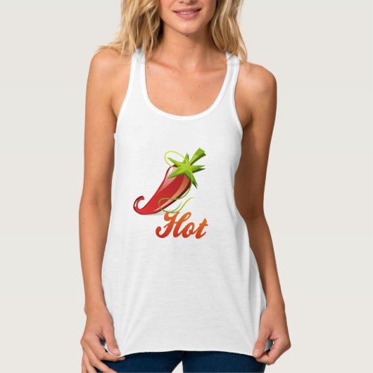 "Hot" rode Spaanse peper Tanktop (Voorkant)