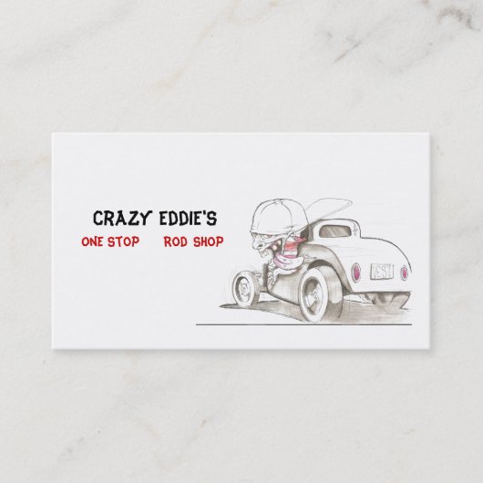Hot Rods en Automobiles Visitekaartje Ideeën (Voorkant)