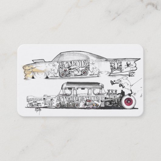 Hot Rods en Automobiles Visitekaartje Ideeën (Voorkant)