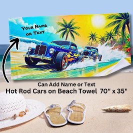 Hot Rods op het Surf Beach Car Lover Beach Handdoe Strandlaken