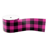 Hot Roos Roze en Black Buffalo Pset Grosgrain Lint (Spoel)
