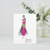Hot-roze 1920s flatteress art deco-Briefkaart Briefkaart (Staand voorkant)
