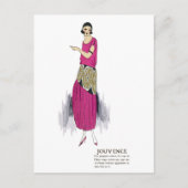 Hot-roze 1920s flatteress art deco-Briefkaart Briefkaart (Voorkant)