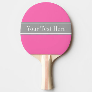 Hot-roze #2, donkergrijs monogram op naam van ribb tafeltennisbatje