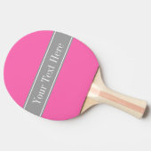 Hot-roze #2, donkergrijs monogram op naam van ribb tafeltennisbatje (Zijkant)