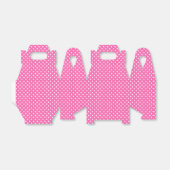 Hot-roze #2 en White Polka Dots Pattern Bedankdoosjes (Uitgevouwen)