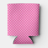 Hot-roze #2 en White Polka Dots Pattern Blikjeskoeler (Voorkant)