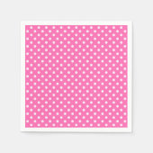 Hot-roze #2 en White Polka Dots Pattern Servetten (Voorkant)