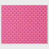 Hot-roze #2, Red Anchors Pattern Cadeaupapier (Vlak)